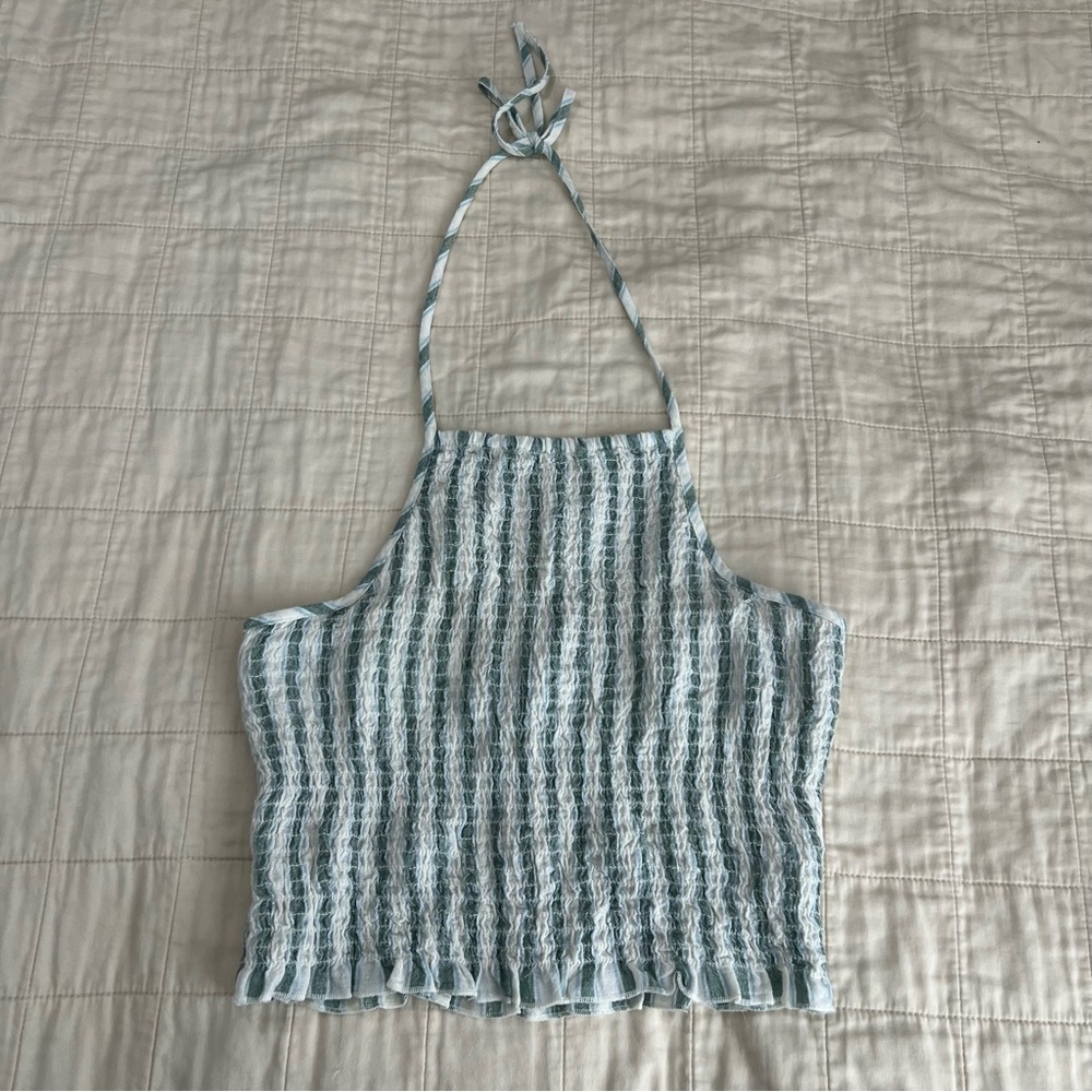 American Eagle Halter Neck Striped Top Size Small